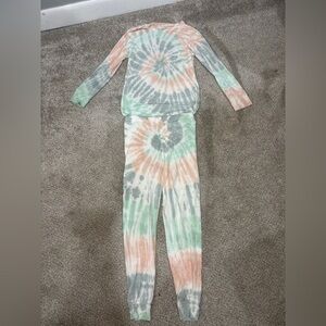 Rowdy Sprout Bamboo Tie Dye Pajama Set Size 6 Gender Neutral Little Girl
